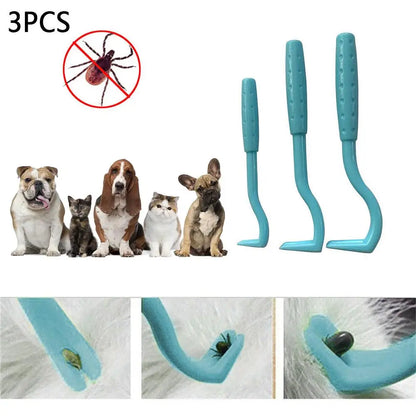 DoggoWorld™ – 3-Pack Tick & Flea Remover Hook Set for Dogs & Cats