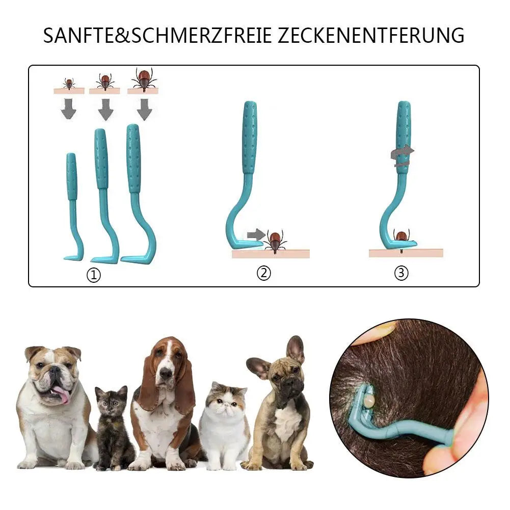 DoggoWorld™ – 3-Pack Tick & Flea Remover Hook Set for Dogs & Cats