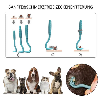 DoggoWorld™ – 3-Pack Tick & Flea Remover Hook Set for Dogs & Cats
