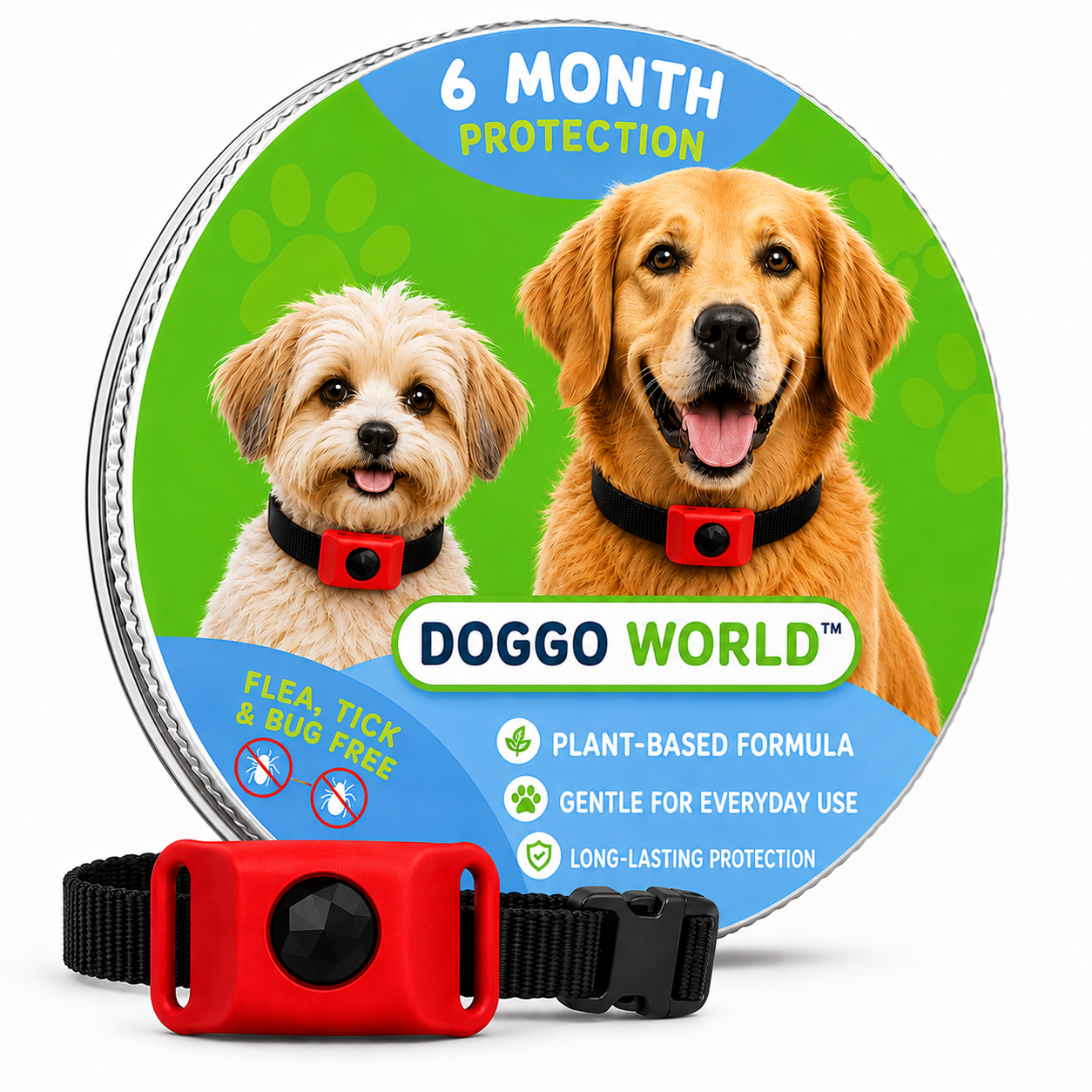 DoggoWorld™ – Cedarwood & Lemongrass Flea & Tick Tag for Dogs