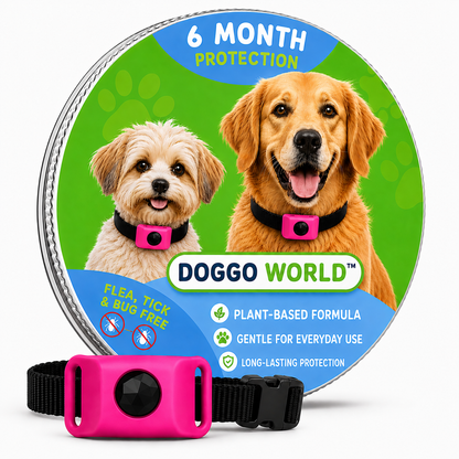 DoggoWorld™ – Cedarwood & Lemongrass Flea & Tick Tag for Dogs