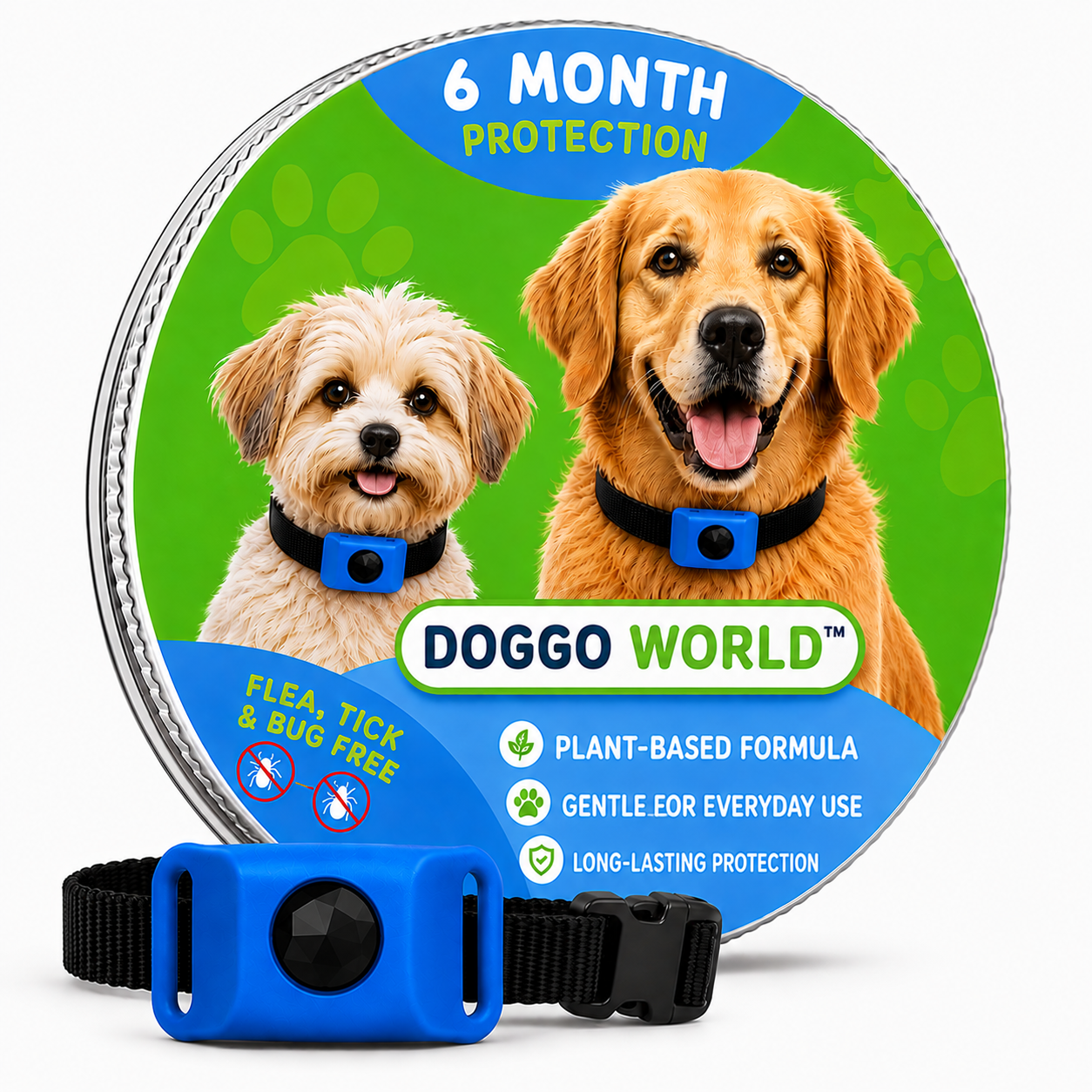 DoggoWorld™ – Cedarwood & Lemongrass Flea & Tick Tag for Dogs