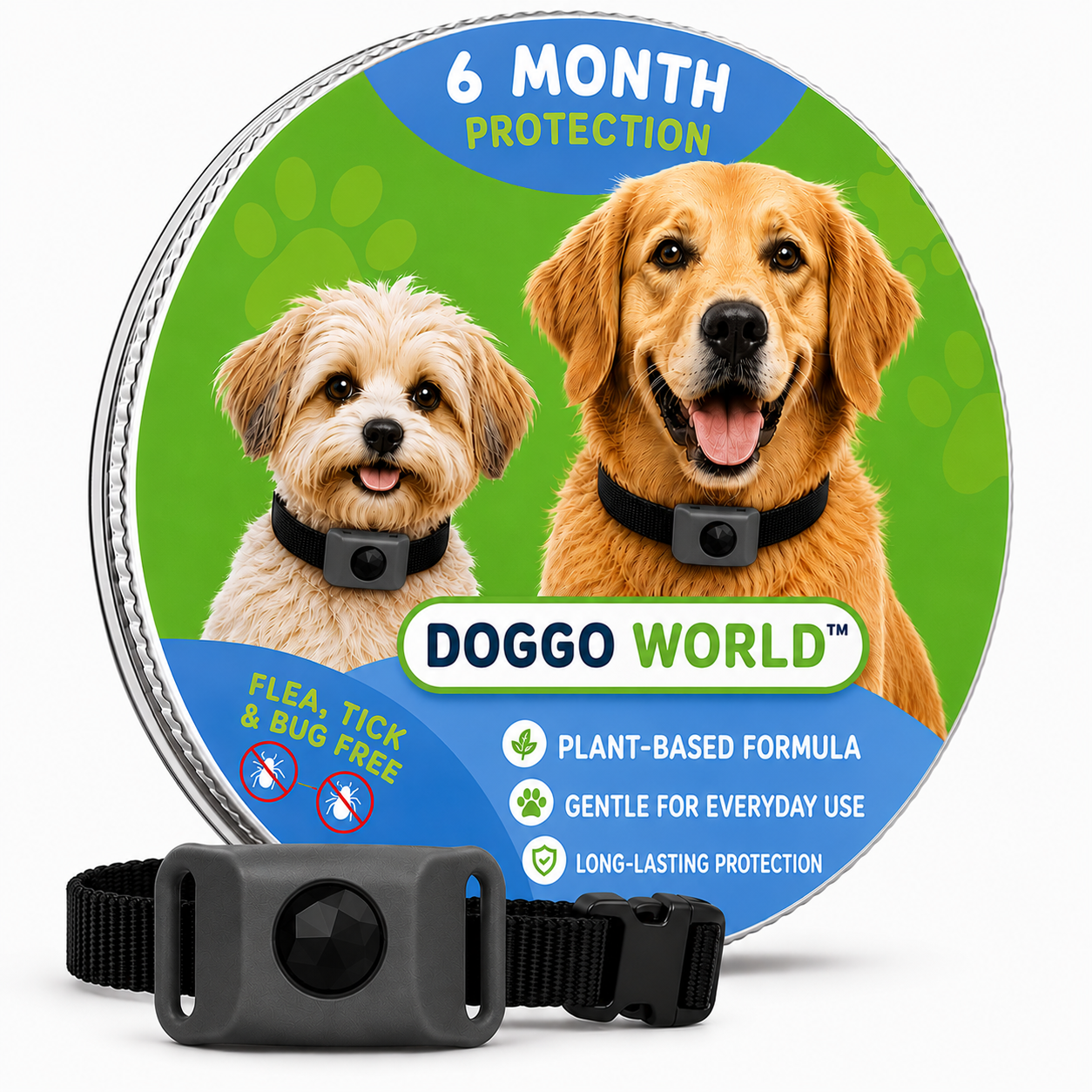 DoggoWorld™ – Cedarwood & Lemongrass Flea & Tick Tag for Dogs