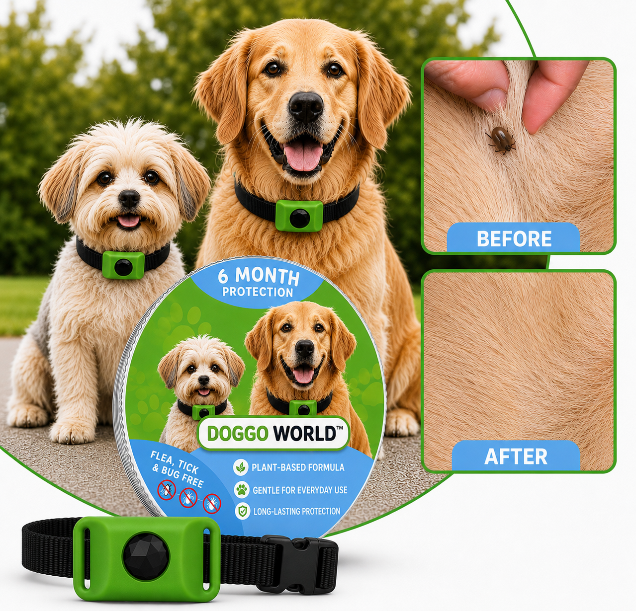 DoggoWorld™ – Cedarwood & Lemongrass Flea & Tick Tag for Dogs